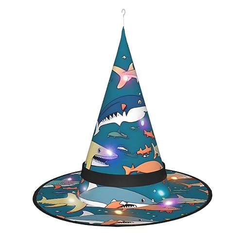 Vuoongt Hai Segeldruck Halloween Hut Vielseitiges Leichtes Kostüm Zubehör Faltbar Spitze Hutwithlight Vuoongt Hai Segeldruck Halloween Hut Vielseitiges Leichtes Kostüm Zubehör Faltbar Spitze Hutwithlight von Vuoongt