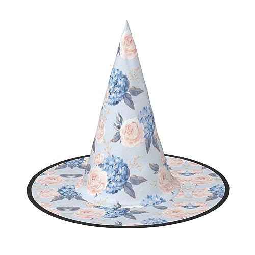 Vuoongt Halloween-Hut mit Blumen-Streifendruck, vielseitig, leicht, Kostümzubehör, faltbar, spitzer Hut Vuoongt Halloween-Hut mit Blumen-Streifendruck, vielseitig, leicht, Kostümzubehör, faltbar, spitzer Hut von Vuoongt