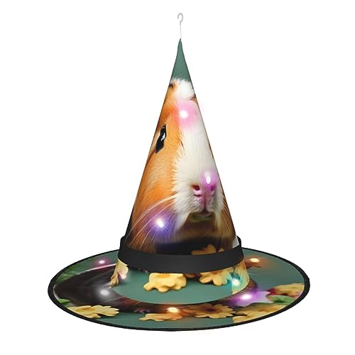 Vuoongt Halloween-Hut mit Blumenmotiv und Meerschweinchen-Druck, vielseitig, leicht, Kostümzubehör, faltbar, spitz, Hutlicht Vuoongt Halloween-Hut mit Blumenmotiv und Meerschweinchen-Druck, vielseitig, leicht, Kostümzubehör, faltbar, spitz, Hutlicht von Vuoongt