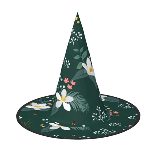 Vuoongt Halloween-Hut mit Blumenmuster, vielseitig, leicht, Kostümzubehör, faltbar, spitzer Hut von Vuoongt