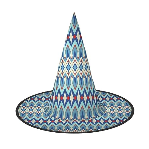 Vuoongt Halloween-Hut mit Diamantmuster-Druck, vielseitig, leicht, Kostümzubehör, faltbar, spitzer Hut Vuoongt Halloween-Hut mit Diamantmuster-Druck, vielseitig, leicht, Kostümzubehör, faltbar, spitzer Hut von Vuoongt