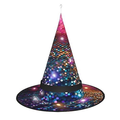 Vuoongt Halloween-Hut mit Farbverlauf, Pailletten, glitzernd, vielseitig, leicht, Kostüm-Zubehör, faltbar, spitz, Hutlicht Vuoongt Halloween-Hut mit Farbverlauf, Pailletten, glitzernd, vielseitig, leicht, Kostüm-Zubehör, faltbar, spitz, Hutlicht von Vuoongt