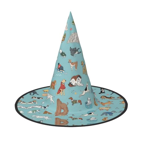 Vuoongt Halloween-Hut mit Hunde-Aufdruck, vielseitig, leicht, Kostüm-Zubehör, faltbar, spitzer Hut Vuoongt Halloween-Hut mit Hunde-Aufdruck, vielseitig, leicht, Kostüm-Zubehör, faltbar, spitzer Hut von Vuoongt