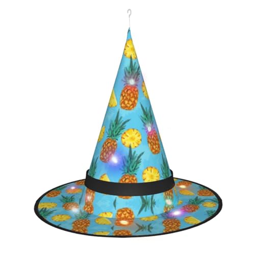 Vuoongt Halloween-Hut mit frischem Ananas-Druck, vielseitig, leicht, Kostümzubehör, faltbar, spitz, Hutlicht Vuoongt Halloween-Hut mit frischem Ananas-Druck, vielseitig, leicht, Kostümzubehör, faltbar, spitz, Hutlicht von Vuoongt