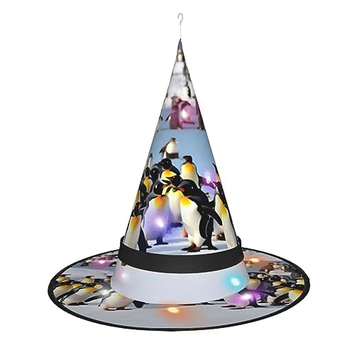Vuoongt Halloween-Hut mit glücklichem Pinguin-Druck, vielseitig, leicht, Kostümzubehör, faltbar, spitz, Hutwithlight Vuoongt Halloween-Hut mit glücklichem Pinguin-Druck, vielseitig, leicht, Kostümzubehör, faltbar, spitz, Hutwithlight von Vuoongt