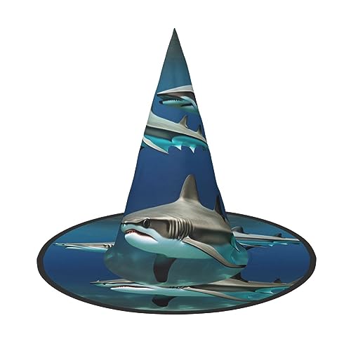 Vuoongt Hammerhead Haie Print Halloween Hut Vielseitiger Leichter Kostüm Zubehör Faltbarer Spitzhut Vuoongt Hammerhead Haie Print Halloween Hut Vielseitiger Leichter Kostüm Zubehör Faltbarer Spitzhut von Vuoongt