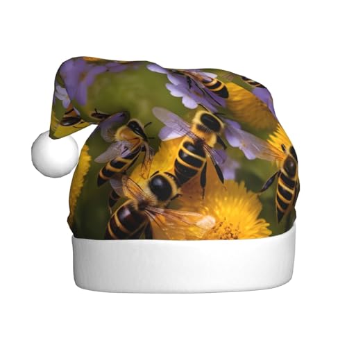 Vuoongt Ländliche Honigbienen Wildblumen Druck Weihnachtsmütze für Erwachsene Weihnachtsdekoration für Neujahr Festliches Partyzubehör Vuoongt Ländliche Honigbienen Wildblumen Druck Weihnachtsmütze für Erwachsene Weihnachtsdekoration für Neujahr Festliches Partyzubehör von Vuoongt
