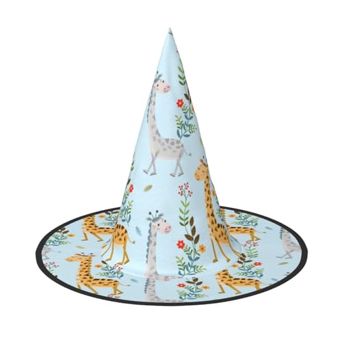 Vuoongt Niedlicher Giraffen-Blumen-Druck, Halloween-Hut, vielseitig, leicht, Kostümzubehör, faltbarer Spitzhut Vuoongt Niedlicher Giraffen-Blumen-Druck, Halloween-Hut, vielseitig, leicht, Kostümzubehör, faltbarer Spitzhut von Vuoongt