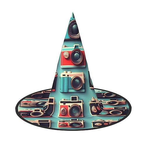 Vuoongt Retro Coole Kamera Kollektion Druck Halloween Hut Vielseitig Leicht Kostüm Zubehör Faltbarer Spitzhut Vuoongt Retro Coole Kamera Kollektion Druck Halloween Hut Vielseitig Leicht Kostüm Zubehör Faltbarer Spitzhut von Vuoongt