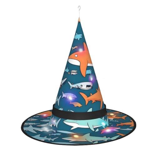 Vuoongt Selachimorph Print Halloween Hut Vielseitiges Leichtes Kostüm Zubehör Faltbares spitzes Hutlicht Vuoongt Selachimorph Print Halloween Hut Vielseitiges Leichtes Kostüm Zubehör Faltbares spitzes Hutlicht von Vuoongt