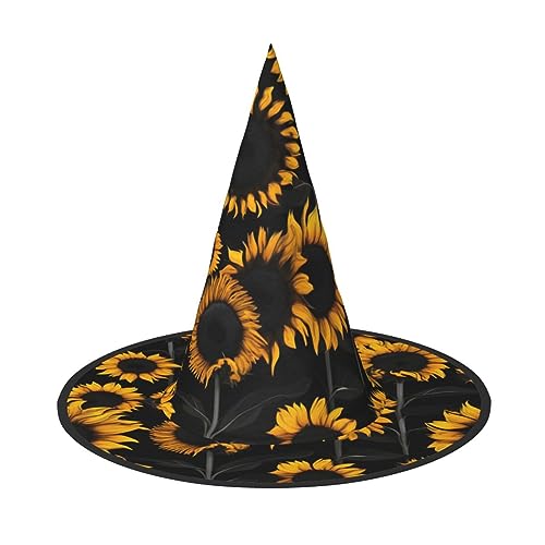 Vuoongt Sonnenblumen-Blühende Blumen Pflanzen Druck Halloween Hut Vielseitiger Leichter Kostüm Zubehör Faltbarer Spitzhut Vuoongt Sonnenblumen-Blühende Blumen Pflanzen Druck Halloween Hut Vielseitiger Leichter Kostüm Zubehör Faltbarer Spitzhut von Vuoongt