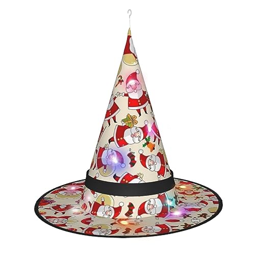 Vuoongt Weihnachts-Cartoon-Weihnachtsmann-Druck, Halloween-Hut, vielseitig, leicht, Kostümzubehör, faltbar, spitz, Hutwithlight Vuoongt Weihnachts-Cartoon-Weihnachtsmann-Druck, Halloween-Hut, vielseitig, leicht, Kostümzubehör, faltbar, spitz, Hutwithlight von Vuoongt