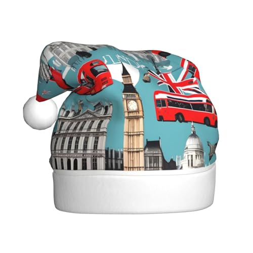 Vuoongt Weihnachtsmütze mit Aufdruck "I Like London", für Erwachsene, Weihnachtsdekoration für Neujahr, festliches Partyzubehör von Vuoongt