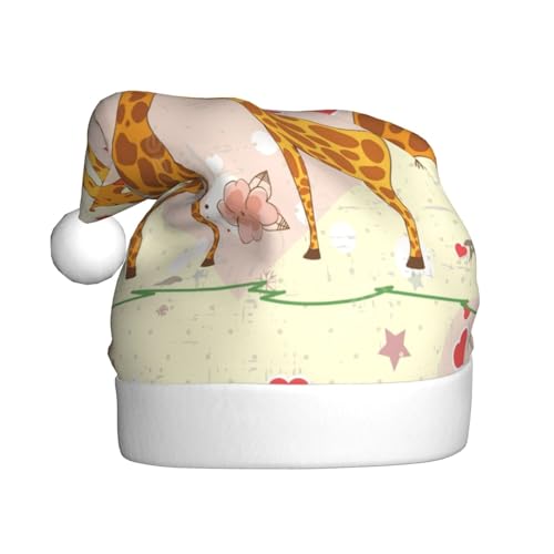 Vuoongt Weihnachtsmütze mit Giraffen-Herz, Blume, Schmetterling, Aufdruck, für Erwachsene, Weihnachtsdekoration für Neujahr, Festliches Partyzubehör Vuoongt Weihnachtsmütze mit Giraffen-Herz, Blume, Schmetterling, Aufdruck, für Erwachsene, Weihnachtsdekoration für Neujahr, Festliches Partyzubehör von Vuoongt