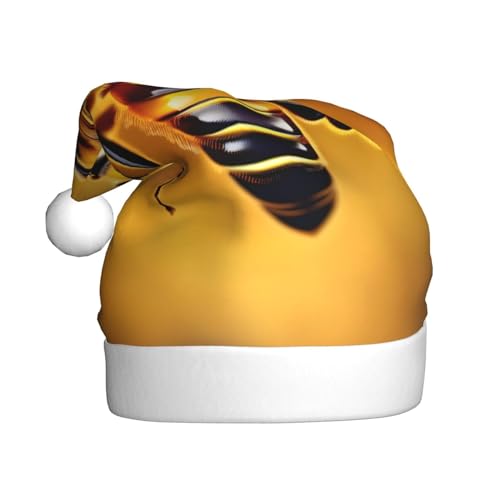Vuoongt Weihnachtsmütze mit Honigbienen-Aufdruck, für Erwachsene, Weihnachtsdekoration für Neujahr, festliches Partyzubehör von Vuoongt