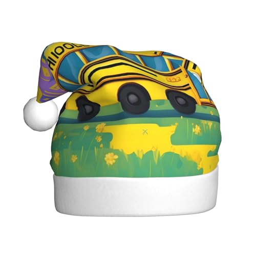Vuoongt Weihnachtsmütze mit Schulbus-Aufdruck, für Erwachsene, Weihnachtsdekoration für Neujahr, Festliches Partyzubehör Vuoongt Weihnachtsmütze mit Schulbus-Aufdruck, für Erwachsene, Weihnachtsdekoration für Neujahr, Festliches Partyzubehör von Vuoongt