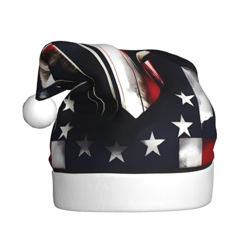 Vuoongt Weihnachtsmütze mit US-Flagge, amerikanischer Spartaner-Druck, für Erwachsene, Weihnachtsdekoration für Neujahr, festliches Partyzubehör Vuoongt Weihnachtsmütze mit US-Flagge, amerikanischer Spartaner-Druck, für Erwachsene, Weihnachtsdekoration für Neujahr, festliches Partyzubehör von Vuoongt