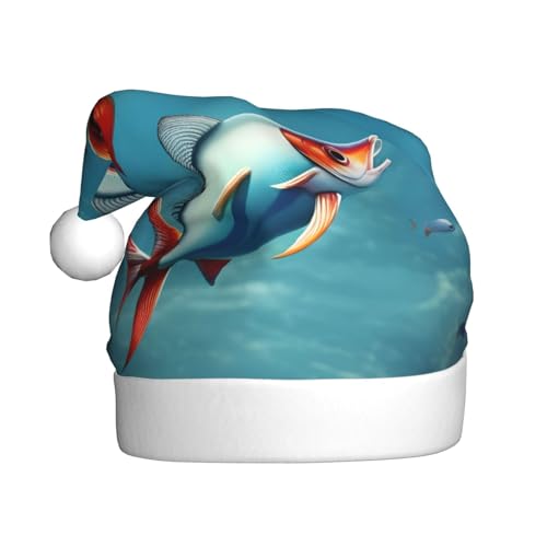 Vuoongt Weihnachtsmütze mit fliegendem Fisch im Ozean, für Erwachsene, Weihnachtsdekoration für Neujahr, Festliches Partyzubehör Vuoongt Weihnachtsmütze mit fliegendem Fisch im Ozean, für Erwachsene, Weihnachtsdekoration für Neujahr, Festliches Partyzubehör von Vuoongt