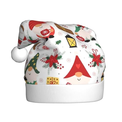 Vuoongt Weihnachtsmütze mit niedlichem Zwergen-Druck, für Erwachsene, Weihnachtsdekoration für Neujahr, festliches Partyzubehör Vuoongt Weihnachtsmütze mit niedlichem Zwergen-Druck, für Erwachsene, Weihnachtsdekoration für Neujahr, festliches Partyzubehör von Vuoongt