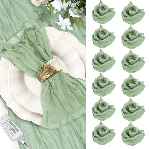 Vusddy 12er Pack Musselin Servietten Gaze Stoff 50 x 50 cm, Grüne Boho Falten Stoffservietten, Rustikale Dekorative Tischservietten für Hochzeit, Partys, Weihnachten, Geburtstag, Abendessen Vusddy 12er Pack Musselin Servietten Gaze Stoff 50 x 50 cm, Grüne Boho Falten Stoffservietten, Rustikale Dekorative Tischservietten für Hochzeit, Partys, Weihnachten, Geburtstag, Abendessen von Vusddy