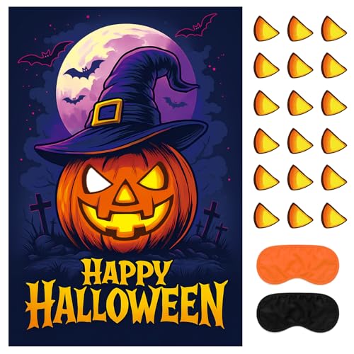 Vus Halloween-Spiele – Pin The Eye on The Pumpkin Party Game, Halloween Party Decorations Supplies Activities Vus Halloween-Spiele – Pin The Eye on The Pumpkin Party Game, Halloween Party Decorations Supplies Activities von Vusnud