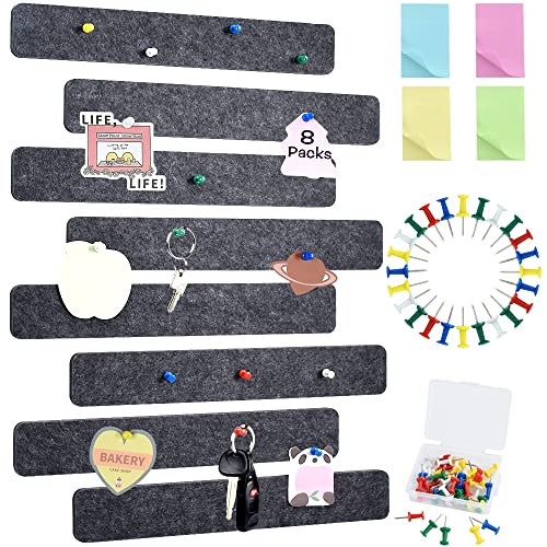 Vuzvuv 8 Stück Dunkler Gery Pinnwand Bar Streifen Korkplatte,Kleine Filz Pinnwand Selbstklebend mit 50 pushpins und Haftnotizen für Foto Hängen,Bulletin Tafeln Heimdekoration Wanddeko für Notizen Büro Vuzvuv 8 Stück Dunkler Gery Pinnwand Bar Streifen Korkplatte,Kleine Filz Pinnwand Selbstklebend mit 50 pushpins und Haftnotizen für Foto Hängen,Bulletin Tafeln Heimdekoration Wanddeko für Notizen Büro von Vuzvuv