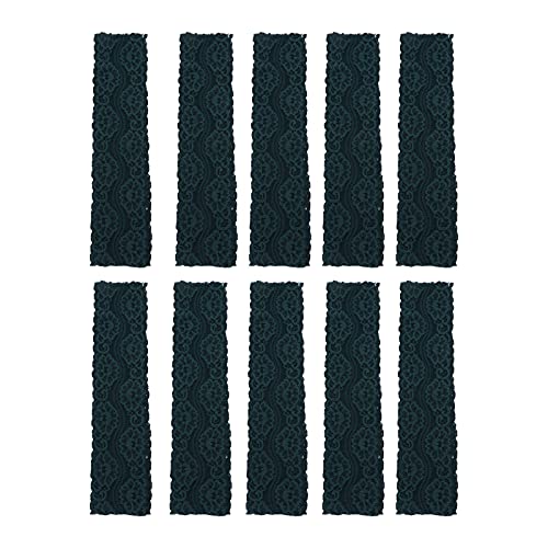 Vvikizy Dunkelgrüne Spitzenbänder, 10 Meter Elastische Nylon -Spitzenverkleidung mit Modischem Design, für DIY -Stirnbänder Hochzeitsdekorationen Nähen Basteln von Vvikizy