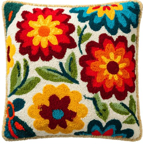 Knüpfset Für Erwachsene,Cartoon-Traktor 43X43Cm Knüpfkissen Zum Selber Knüpfen,Häkelgarn,Farbiger,Vorgedruckter Leinenteppich,Handarbeit,Diy-Kissenbezug,Knüpfset,Heimwerken,Sofadekoration von VwrxnchCoatx