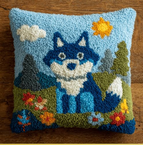 Knüpfset Für Erwachsene,Kokosnussbäume Am Strand 43X43Cm Knüpfkissen Zum Selber Knüpfen,Häkelgarn,Farbiger,Vorgedruckter Leinenteppich,Handarbeit,Diy-Kissenbezug,Knüpfset,Heimwerken,Sofadekoration von VwrxnchCoatx
