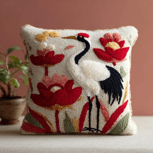 Knüpfset Für Erwachsene,Seesternschalen 43X43Cm Knüpfkissen Zum Selber Knüpfen,Häkelgarn,Farbiger,Vorgedruckter Leinenteppich,Handarbeit,Diy-Kissenbezug,Knüpfset,Heimwerken,Sofadekoration von VwrxnchCoatx