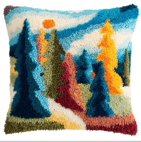 Knüpfset Für Erwachsene,Seesternschalen 43X43Cm Knüpfkissen Zum Selber Knüpfen,Häkelgarn,Farbiger,Vorgedruckter Leinenteppich,Handarbeit,Diy-Kissenbezug,Knüpfset,Heimwerken,Sofadekoration von VwrxnchCoatx