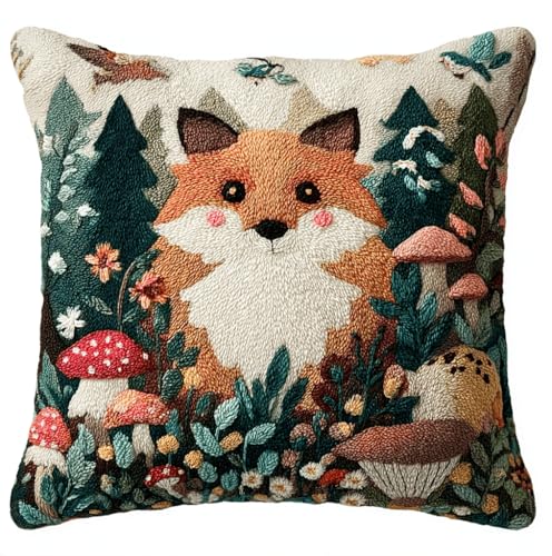 Knüpfset Für Erwachsene,Strandfrucht Kokosnussbaum 43X43Cm Knüpfkissen Zum Selber Knüpfen,Häkelgarn,Farbiger,Vorgedruckter Leinenteppich,Handarbeit,Diy-Kissenbezug,Knüpfset,Heimwerken,Sofadekoration von VwrxnchCoatx