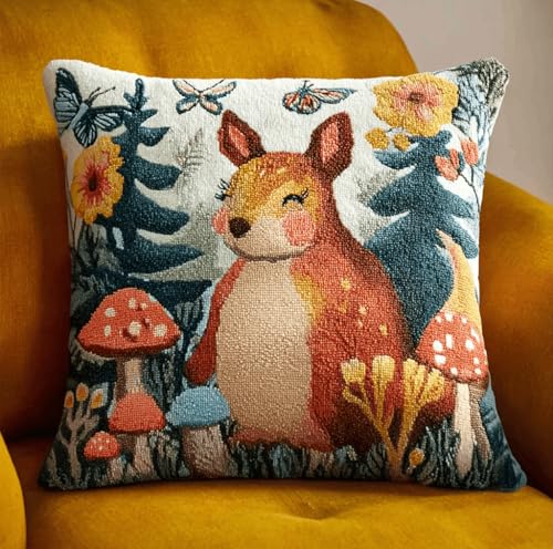 Knüpfset Für Erwachsene,Strandfrucht Kokosnussbaum 43X43Cm Knüpfkissen Zum Selber Knüpfen,Häkelgarn,Farbiger,Vorgedruckter Leinenteppich,Handarbeit,Diy-Kissenbezug,Knüpfset,Heimwerken,Sofadekoration von VwrxnchCoatx