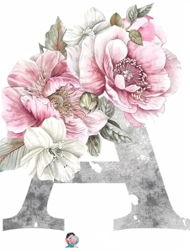 VwrxnchCoatx 11Ct Gestempelte Kreuzstich-Sets,Diy Cross Stitch Stickpackungalphabet-Blumenvorgedruckter Stickerei-Starter-Kit Für Anfänger Wohndeko(40X50Cm) von VwrxnchCoatx