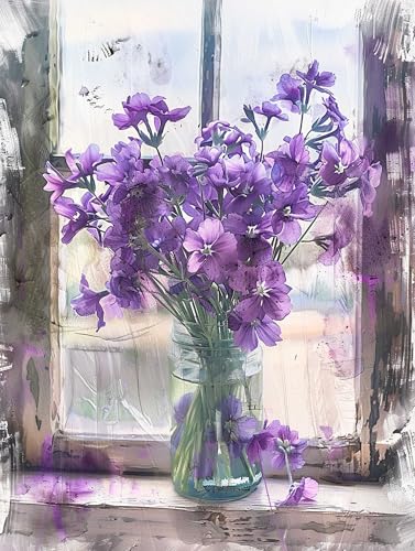 VwrxnchCoatx Colorful Flowers Cross Stitch Colorful Flowers Embossed Pattern Starter Kit (Flowers) 11CT 40x50cm（15.75 * 19.69in） Embroidery Kit DIY Cross Stitch Craft with Accessories von VwrxnchCoatx
