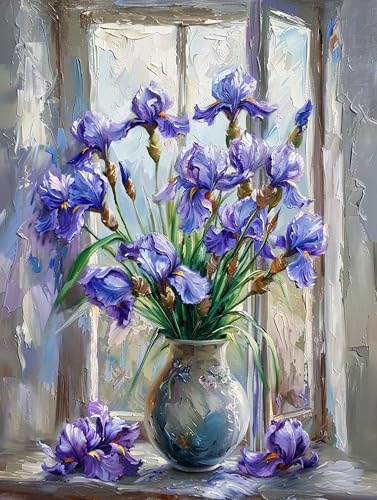 VwrxnchCoatx Colorful Flowers Cross Stitch Colorful Flowers Embossed Pattern Starter Kit (Flowers) 11CT 40x50cm（15.75 * 19.69in） Embroidery Kit DIY Cross Stitch Craft with Accessories von VwrxnchCoatx