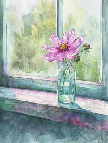 VwrxnchCoatx Colorful Flowers Embroidery Kit Cross Stitch Embossed Pattern Starter (Flowers) 11CT 40x50cm（15.75 * 19.69in） Sticken Set Anfänger für Wandkunst-Heimdekoration von VwrxnchCoatx