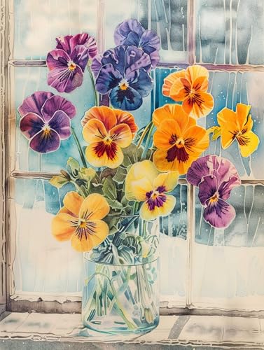 VwrxnchCoatx Colorful Flowers Embroidery Kit Cross Stitch Embossed Pattern Starter (Flowers) 11CT 40x50cm（15.75 * 19.69in） Sticken Set Anfänger für Wandkunst-Heimdekoration von VwrxnchCoatx
