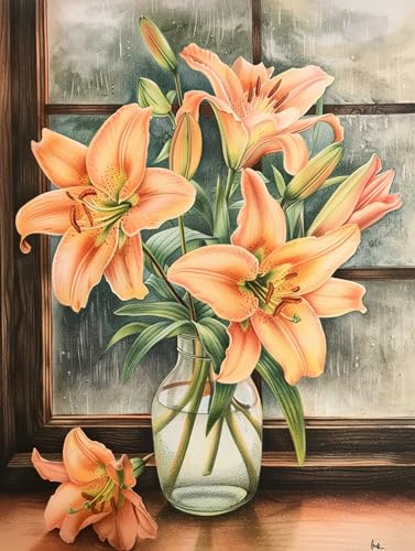 VwrxnchCoatx Colorful Flowers Sticken Set Erwachsene Kreuzstich Bild, 11CT 40x50cm（15.75 * 19.69in） gobelin stickbilder zum selbersticken for Beginners Adults Needlepoint von VwrxnchCoatx