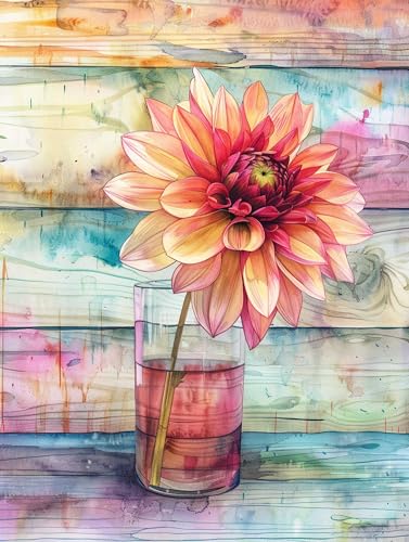 VwrxnchCoatx Colorful Flowers Vorgedruckt Kreuzstich Stickpackung 11CT 40x50cm（15.75 * 19.69in） Stamped Embroidery Kits for Adults Wall Art Home Decoration von VwrxnchCoatx