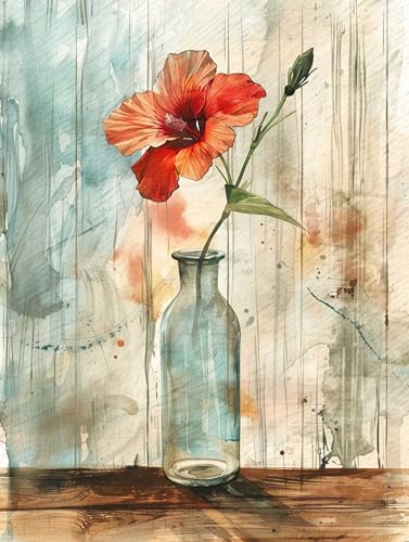VwrxnchCoatx Colorful Flowers kreuzstich set vorgedruckt embroidery kit 11CT 40x50cm（15.75 * 19.69in） Stamped Embroidery Kits for Adults Wall Art Home Decoration von VwrxnchCoatx