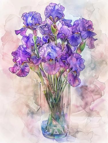 VwrxnchCoatx Colorful Flowers kreuzstich set vorgedruckt embroidery kit 11CT 40x50cm（15.75 * 19.69in） Stamped Embroidery Kits for Adults Wall Art Home Decoration von VwrxnchCoatx