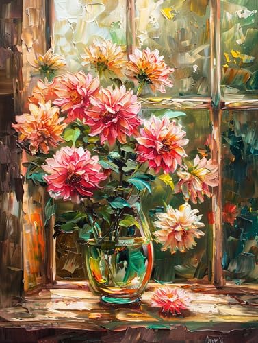 VwrxnchCoatx Colorful Flowers kreuzstich set vorgedruckt embroidery kit 11CT 40x50cm（15.75 * 19.69in） Stamped Embroidery Kits for Adults Wall Art Home Decoration von VwrxnchCoatx