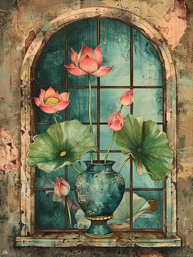VwrxnchCoatx Colorful Flowers kreuzstich set vorgedruckt embroidery kit 11CT 40x50cm（15.75 * 19.69in） Stamped Embroidery Kits for Adults Wall Art Home Decoration von VwrxnchCoatx