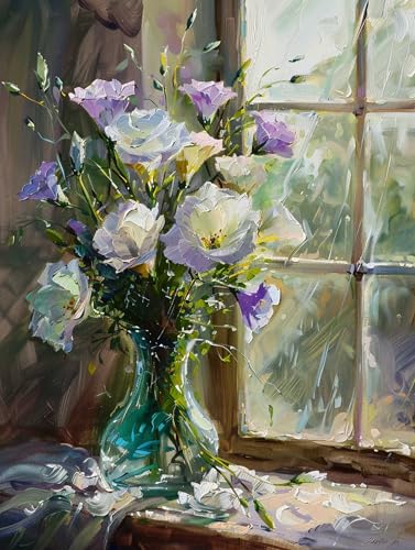 VwrxnchCoatx Colorful Flowers kreuzstich set vorgedruckt embroidery kit 11CT 40x50cm（15.75 * 19.69in） Stamped Embroidery Kits for Adults Wall Art Home Decoration von VwrxnchCoatx
