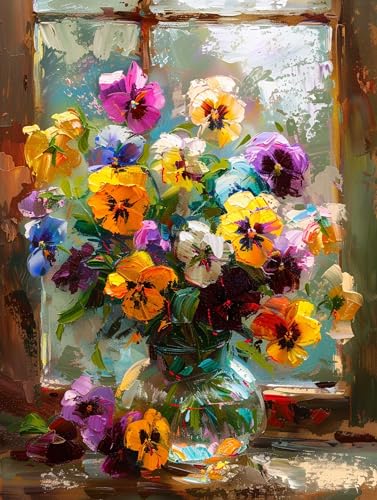 VwrxnchCoatx Colorful Flowers stickbilder vorgedruckt kreuzstich 11CT 40x50cm（15.75 * 19.69in） Embroidery Kit,Embroidery Set, Adult Beginners,stickbilder erwachsene von VwrxnchCoatx