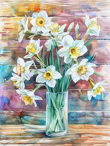 VwrxnchCoatx Colorful Flowers stickbilder vorgedruckt kreuzstich 11CT 40x50cm（15.75 * 19.69in） Embroidery Kit,Embroidery Set, Adult Beginners,stickbilder erwachsene von VwrxnchCoatx