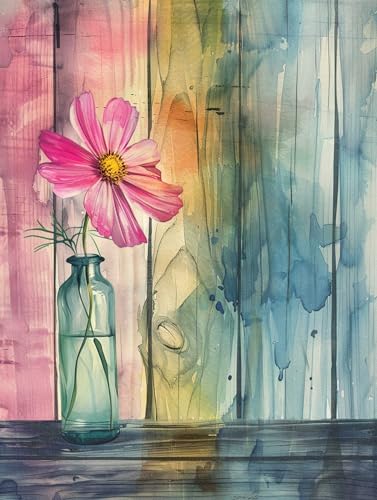 VwrxnchCoatx Colorful Flowers stickerei set anfänger Bilder Stickerei Set 11CT 40x50cm（15.75 * 19.69in） Pre-Printed Cross Stitch Embroidery Kit, Embroidery Kit von VwrxnchCoatx