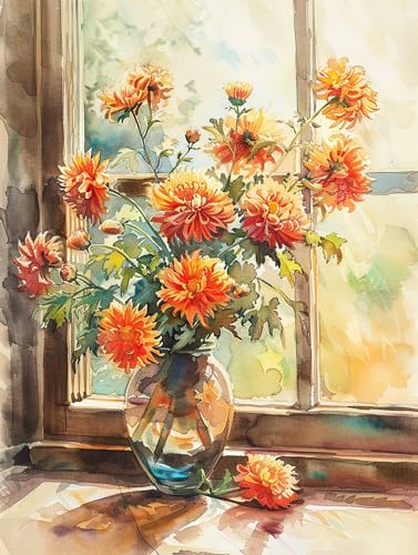VwrxnchCoatx Colorful Flowers stickset für anfänger Bilder Stickerei Set 11CT 40x50cm（15.75 * 19.69in） Patterns, Cross Stitch Measurements, Embroidery Kits, Crafts, Home Decoration von VwrxnchCoatx