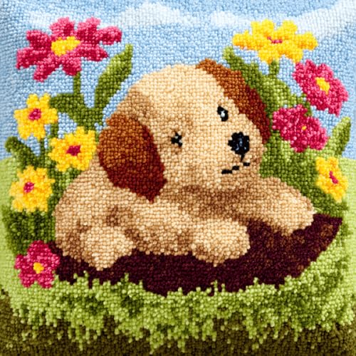 VwrxnchCoatx Knüpfset Für Erwachsene,Affe 43X43Cm Knüpfkissen Zum Selber Knüpfen,Häkelgarn,Farbiger,Vorgedruckter Leinenteppich,Handarbeit,Diy-Kissenbezug,Knüpfset,Heimwerken,Sofadekoration von VwrxnchCoatx